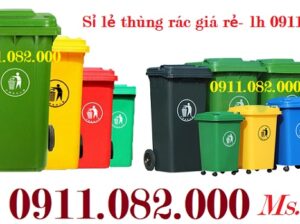Sỉ thùng rác 240 lít giá rẻ tại cà mau- thùng rác giá rẻ- lh 091108200