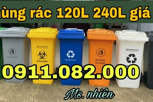 Sỉ lẻ các loại thùng rác nhựa- thùng rác 120 lít 240 lít 660 lít giá rẻ tại