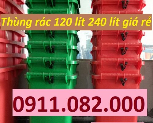 Thùng rác 240 lít giá rẻ tại kiên giang- thùng rác nhựa 2 bánh xe