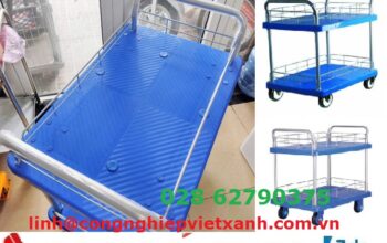 Xe đẩy mặt bàn nhựa 2 tầng 300kg