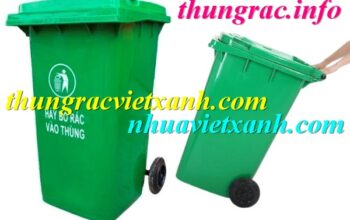 Thùng rác nhựa 240 lít màu xanh lá