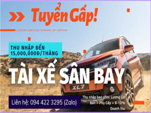 Tuyển 50 Lái Xe Phục Vụ Đưa Rước Khách Sân Bay