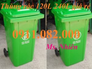 Chuyên bán thùng rác 120 lít 240 lít giá rẻ tại bình minh- thùng rác x