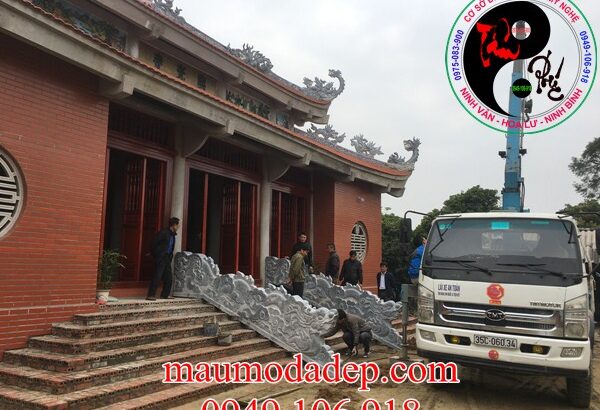 Lắp đặt rồng đá phong thủy tại Chùa Cao – Bắc Giang