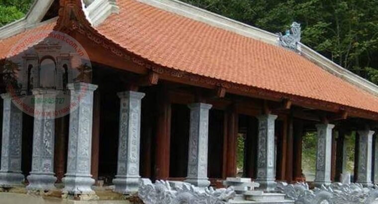 Cột vuông hiên nhà thờ đình chùa bằng đá