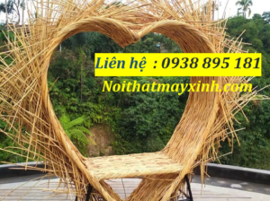 Ghế tổ chim treo Bali mây tre đan để chụp hình khu du lịch