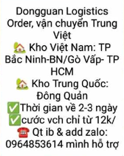 Dịch vụ order hàng nội Địa Trung của Công ty Dongguan Logistics