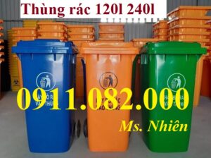 Thùng rác giá sỉ- thùng rác y tế 120L 240L 660L giá rẻ vĩnh long·- 0911.082