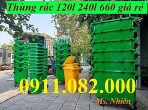 Nơi bán thùng rác nhựa CNSG giá rẻ tại vĩnh long- thùng rác 120l 240l 660l-