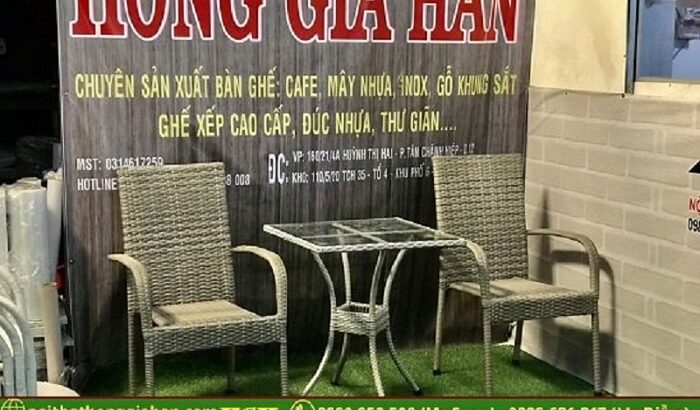 Sale Tết Bàn ghế mây nhựa sân vườn Hồng Gia Hân T103