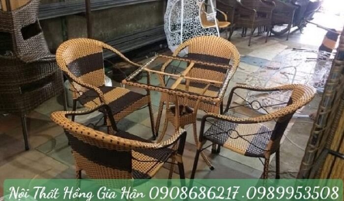 Ghế mây nhựa cafe Hồng Gia Hân H177