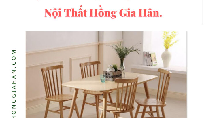 Bộ bàn ăn 4 ghế rẻ đẹp sale tết Hồng Gia Hân H188