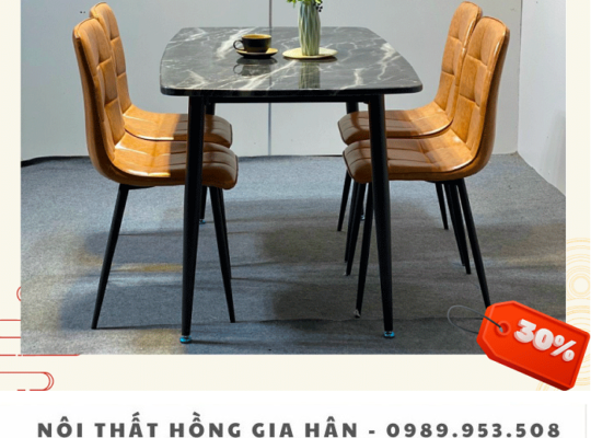 Bộ bàn ghế phòng ăn sang trọng Hồng Gia Hân H190