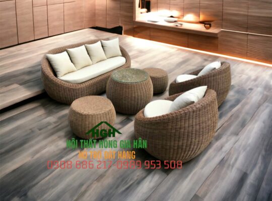 Sofa nhựa giả mây giá rẻ