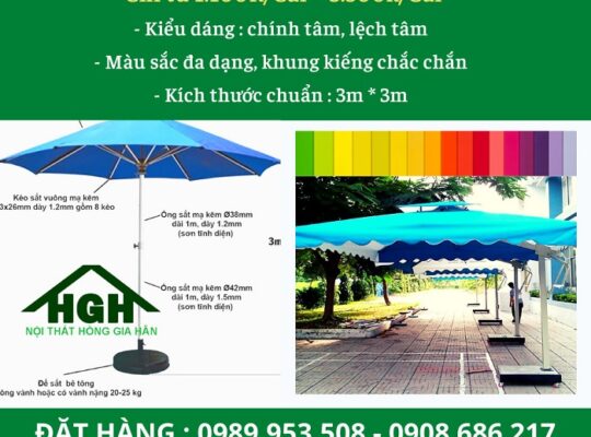 Dù lệch tâm vuông bèo Hồng Gia Hân G328