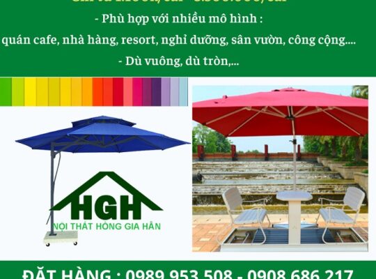 Dù lệch tâm vuông bèo Hồng Gia Hân G328