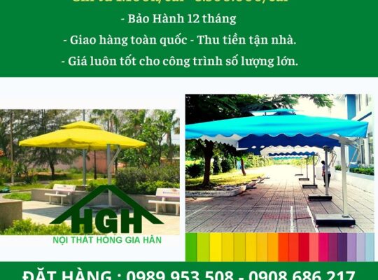 Dù lệch tâm vuông bèo nhiều màu Hồng Gia Hân G329