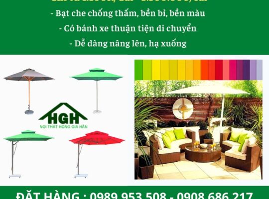 Dù lệch tâm vuông bèo nhiều màu Hồng Gia Hân G329