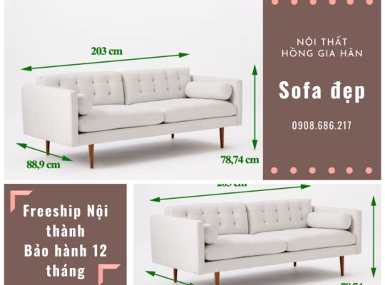 Ghế Sofa Nail đôi sang trọng Hồng Gia Hân H384