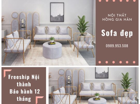 Ghế Sofa Nail đôi sang trọng Hồng Gia Hân H384