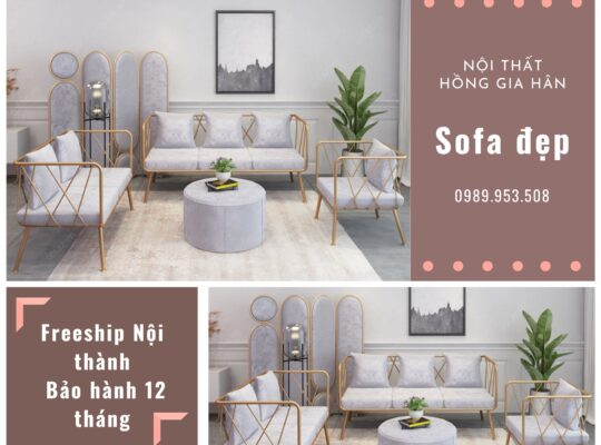 Ghế Sofa Nail đôi sang trọng Hồng Gia Hân H384