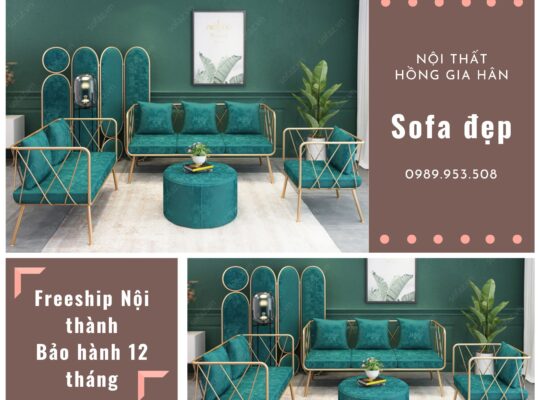 Ghế Sofa Nail đôi sang trọng Hồng Gia Hân H384