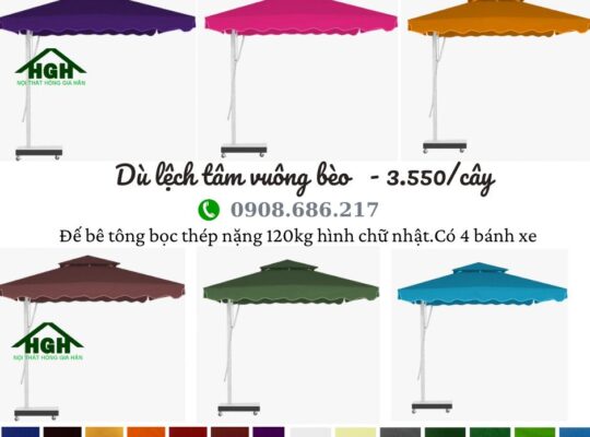 Dù lệch tâm vuông bèo Hồng Gia Hân G328