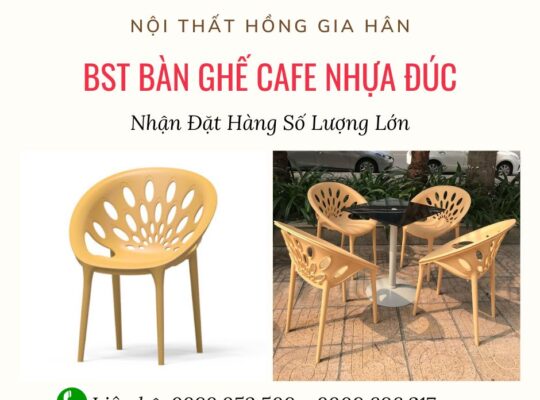 Ghế Cafe nhựa đúc nhiều màu Hồng Gia Hân G344