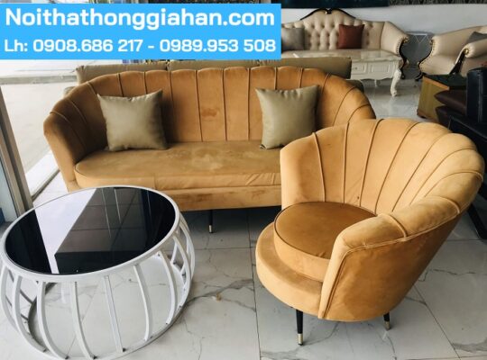 Ghế Sofa Nail đôi Decor sang trọng Hồng Gia Hân H386