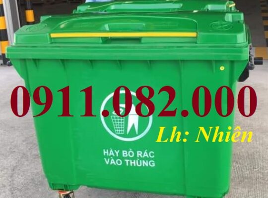 Nơi bán thùng rác 120l 240l màu xanh giá rẻ tại vĩnh long- thùng rác g