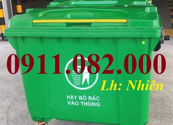 Nơi bán thùng rác 120l 240l màu xanh giá rẻ tại vĩnh long- thùng rác g