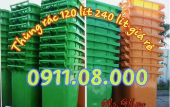 Sỉ lẻ thùng rác 120L 240L 660L giá rẻ tại vĩnh long- thùng rác 3 ngăn