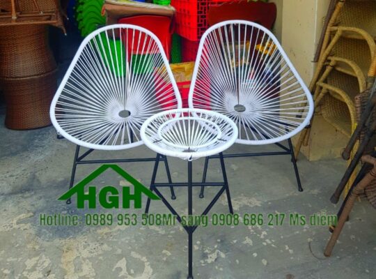 Bộ bàn ghế dây văng Acapulco hiện đại Hồng Gia Hân H436