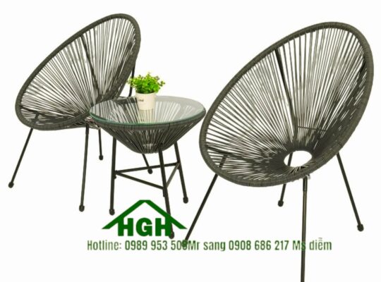 Bộ bàn ghế dây văng Acapulco hiện đại Hồng Gia Hân H436