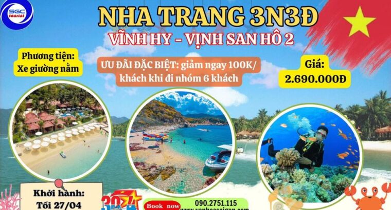 Tour Nha Trang 3N3DD lễ 30/4 giá rẻ