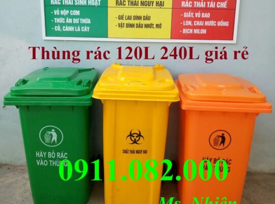 Bán thùng rác giá rẻ tại bình minh vĩnh long- thùng đựng rác 120l 240l