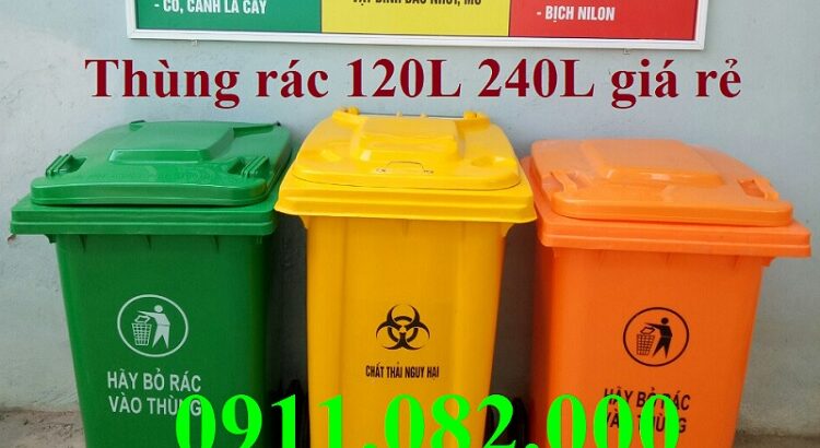 Bán thùng rác giá rẻ tại bình minh vĩnh long- thùng đựng rác 120l 240l