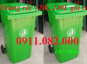 Giá rẻ thùng rác nhựa hdpe tại an giang- thùng rác 120l 240l- lh 0911