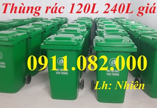 Thùng rác nắp hở, nắp kín 240 lít- thùng rác nhựa giá rẻ tại cần thơ-