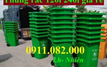 Cung cấp thùng rác nhựa nắp kín- thùng rác 120l 240l 660l giá rẻ tại s