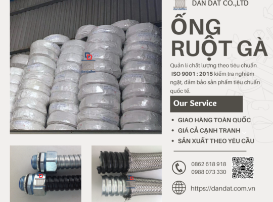 Ống Ruột Gà Lõi Thép Bọc Nhựa Bọc Lưới 304 Chính Hãng CHẤT LƯỢNG CAO