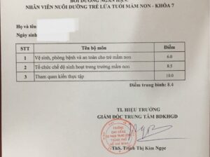 Tuyển sinh toàn quốc Nhân viên nuôi dưỡng mầm non (bảo mẫu)