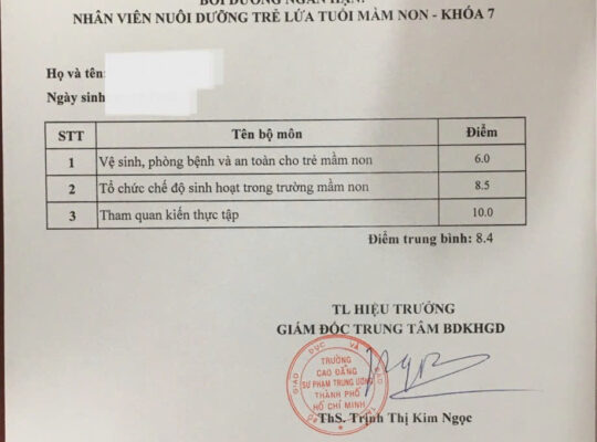 ngHIỆP VỤ MẦM NON