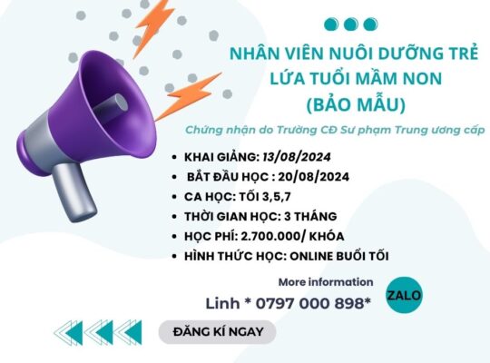 (GẤP) ĐÀO TẠO & CẤP CHỨNG NHẬN VỊ TRÍ BẢO MẪU (NV NUÔI DƯỠNG TRẺ)