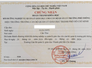 Lớp Nghiệp vụ quản lý giáo dục MN, PT, chuyên biệt chiêu sinh