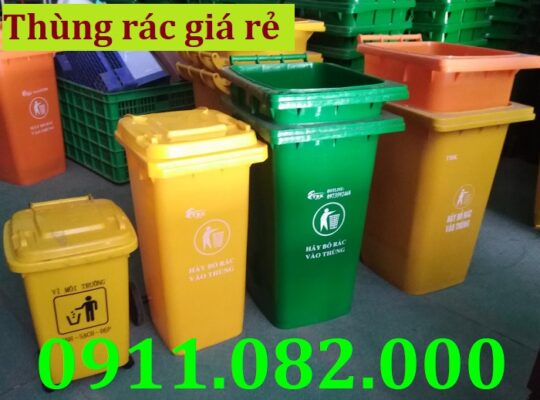 Thùng rác nhựa giá tốt- thùng rác 120l 240l 660l màu xanh, cam giá rẻ