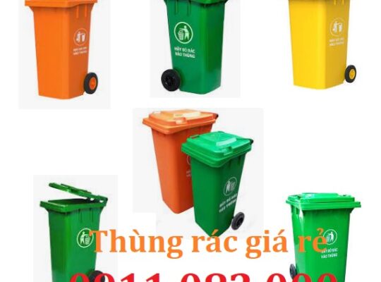 Thùng rác nhựa giá tốt- thùng rác 120l 240l 660l màu xanh, cam giá rẻ