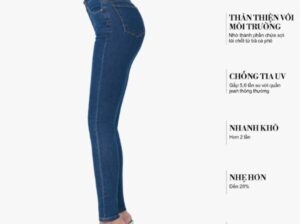 Quần jeans nữ lưng cao pha sợi cà phê AAA Jeans