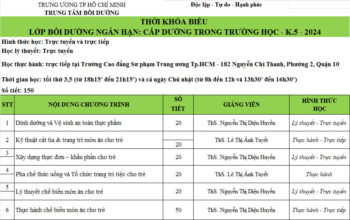 Tuyển sinh lớp Cấp dưỡng trong trường mầm non