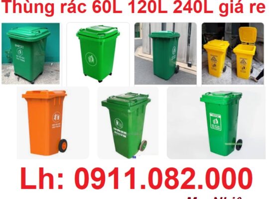 Giảm 20% giá thùng rác nhựa, thùng rác 60l 120l 240l- hàng nh